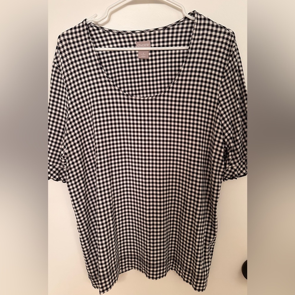 Chico’s short sleeved gingham top